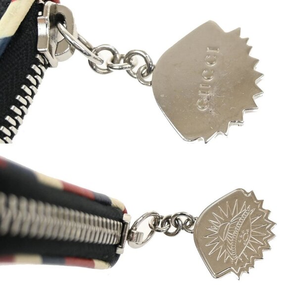 GUCCI Logo GG Pattern Night Courrier Card Case Wallet Supreme Leather BK 33FC168 - Picture 9 of 13